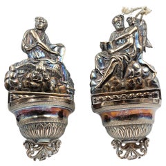 Used Pair of sterling silver holy water fonts