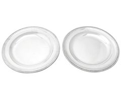 Ancienne paire de plats de deuxième course géorgiens en argent sterling