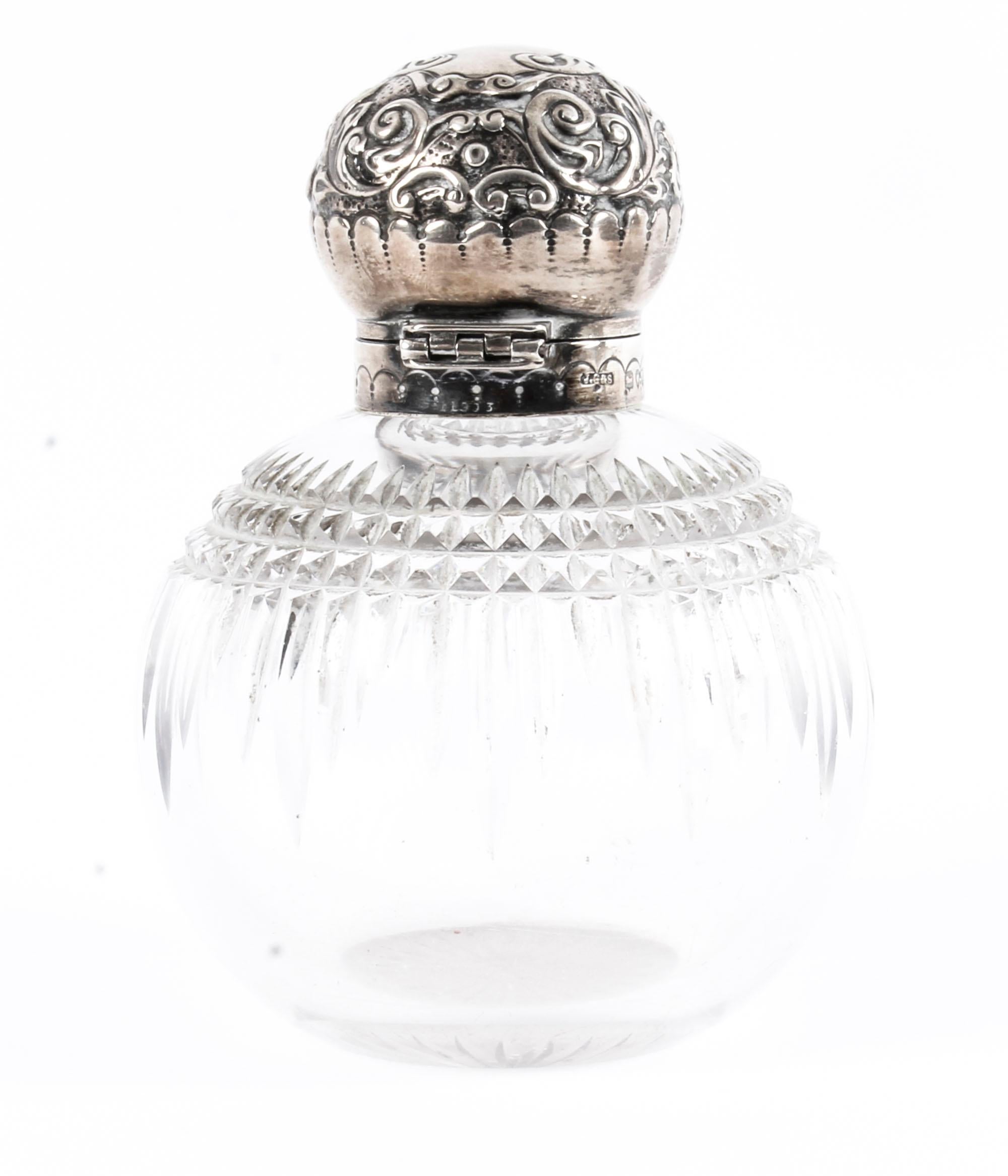 antique silver topped perfume bottles