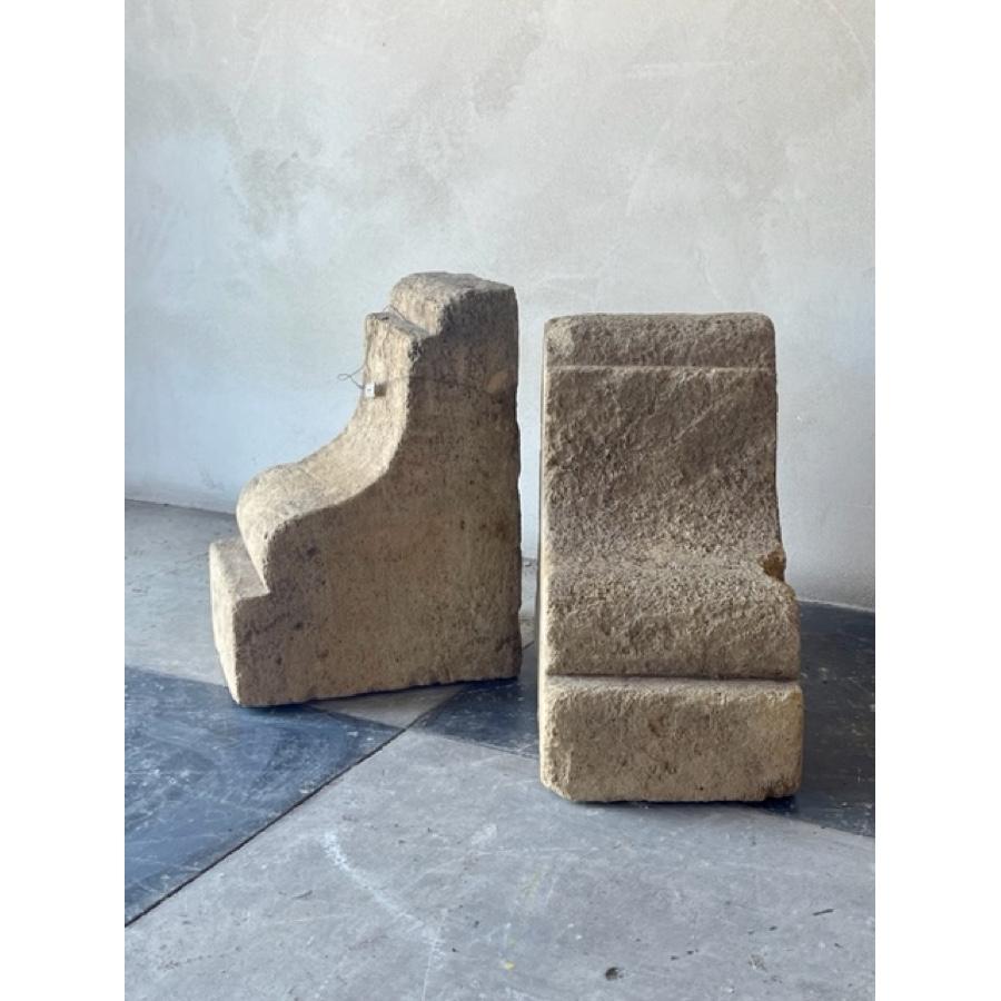 European Antique Pair of Stone Corbels FP-0091 For Sale