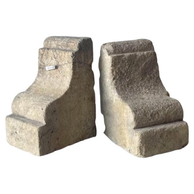 Antique Pair of Stone Corbels FP-0091 For Sale