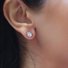 Antikes Paar Ohrstecker aus 18kt Gold und Platin mit 1,00 CTS in Diamanten