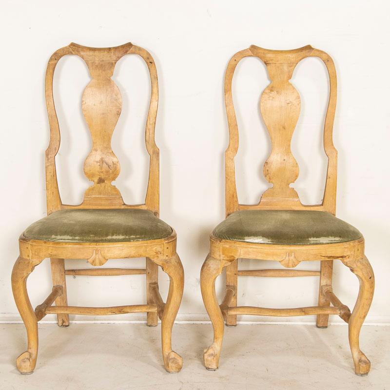 Antique Pair of Swedish Rococo Birch Side Chairs with Ball and Claw Feet, circa In Good Condition In Round Top, TX