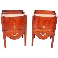 Antique Pair of Tray Top Bedside Night Tables