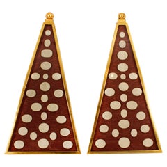 Antique Pair of Triangular Framed Grand Tour Intaglios Early 19th Century