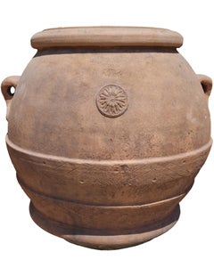 ANTIQUE PAIR OF TUSCAN OIL JARS, H112cm BY CARLO VANNI, IMPRUNETA, FLORENCE