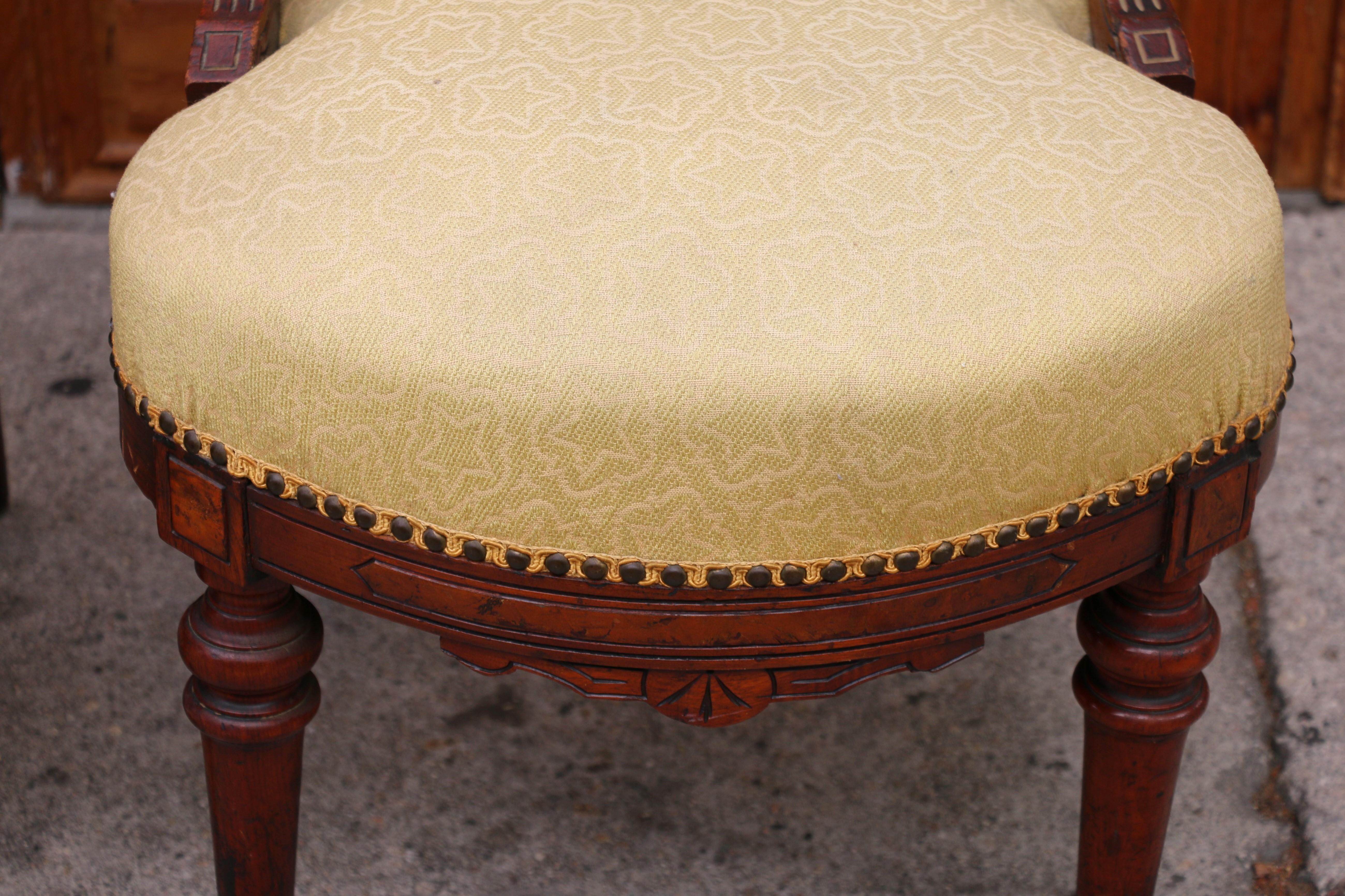 Antique Pair of Victorian Finely Carved Mahogany Side Chairs For Sale 3