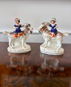 Antique Pair of Victorian Staffordshire Figures