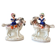 Antique Pair of Victorian Staffordshire Figures