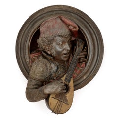 Antique Pair of Wall Plaques of Orientalist Figures