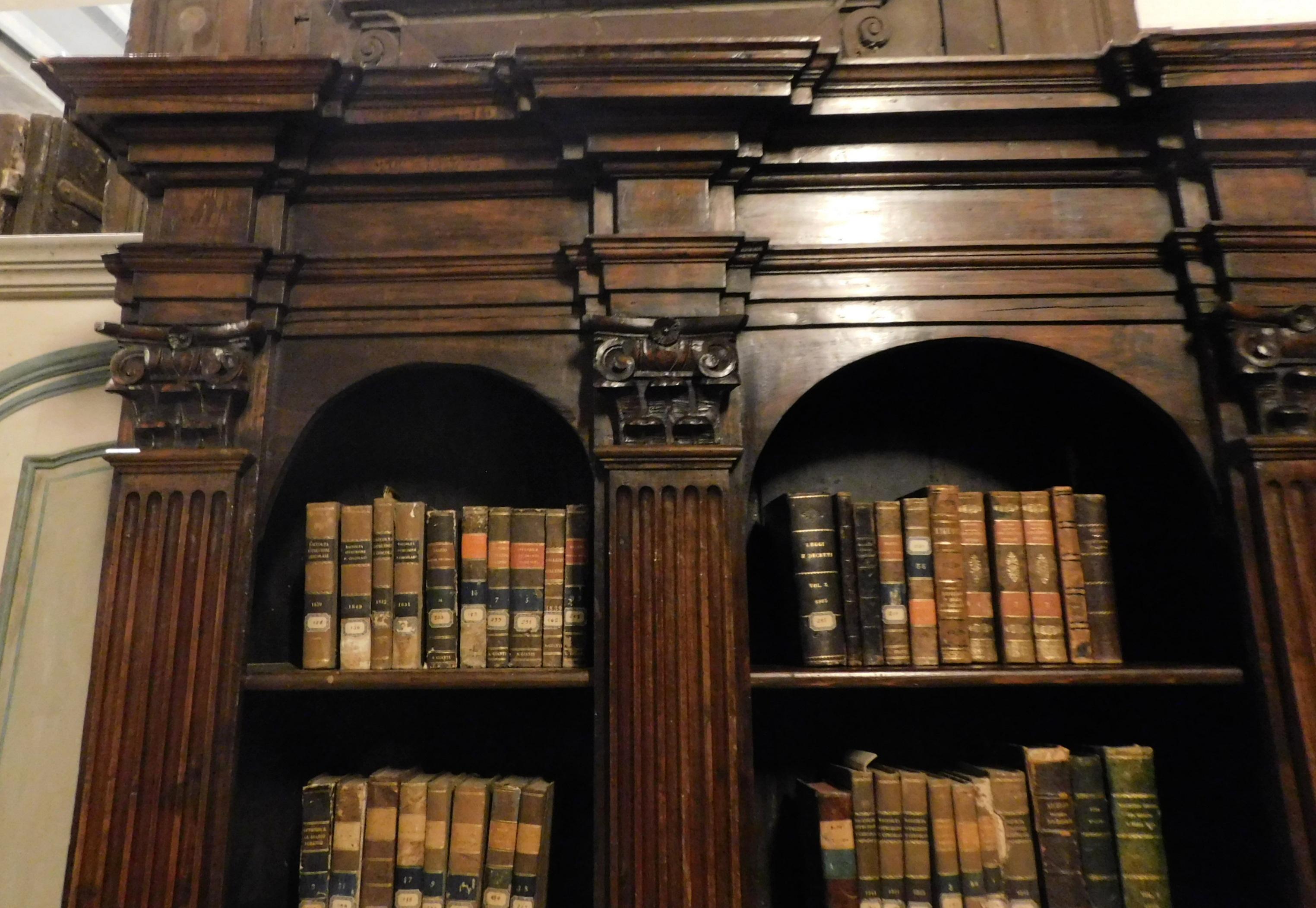 Antique Walnut Bookcases, 19th Century Italy 1