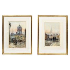 Used Pair of Water Colors by Herbert Menzies Marshal, Dated 1866