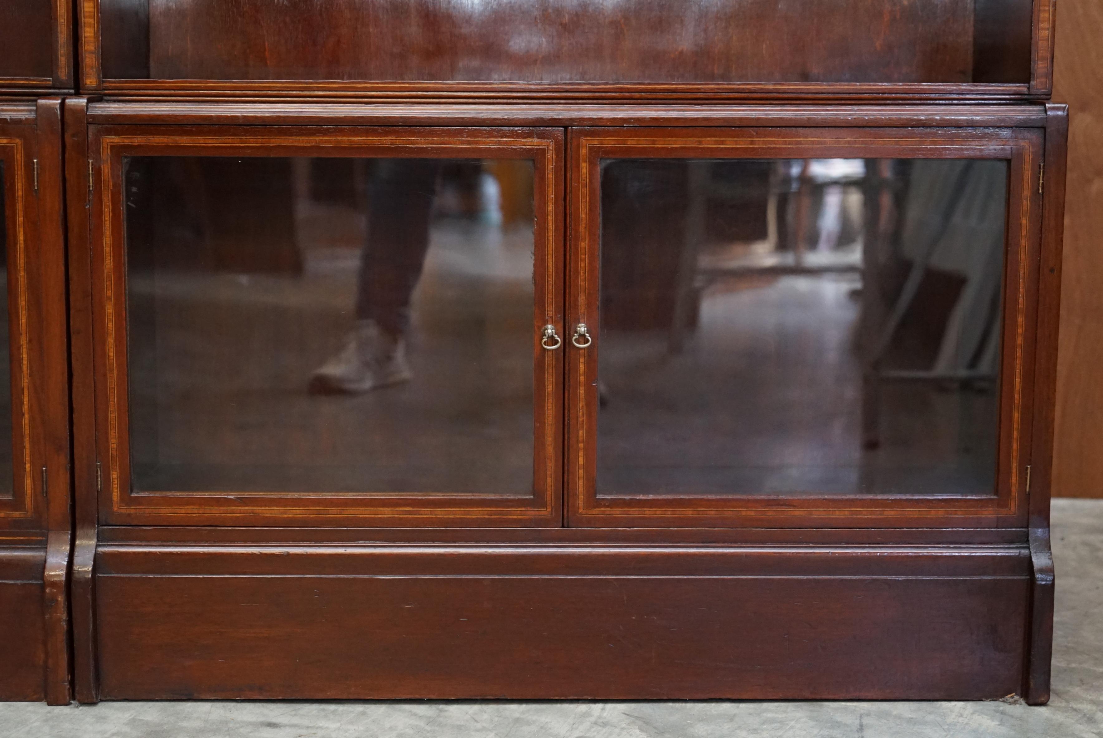 Antique Pair of William Baker Co Hardwood Satinwood & Walnut Legal Bookcases For Sale 7