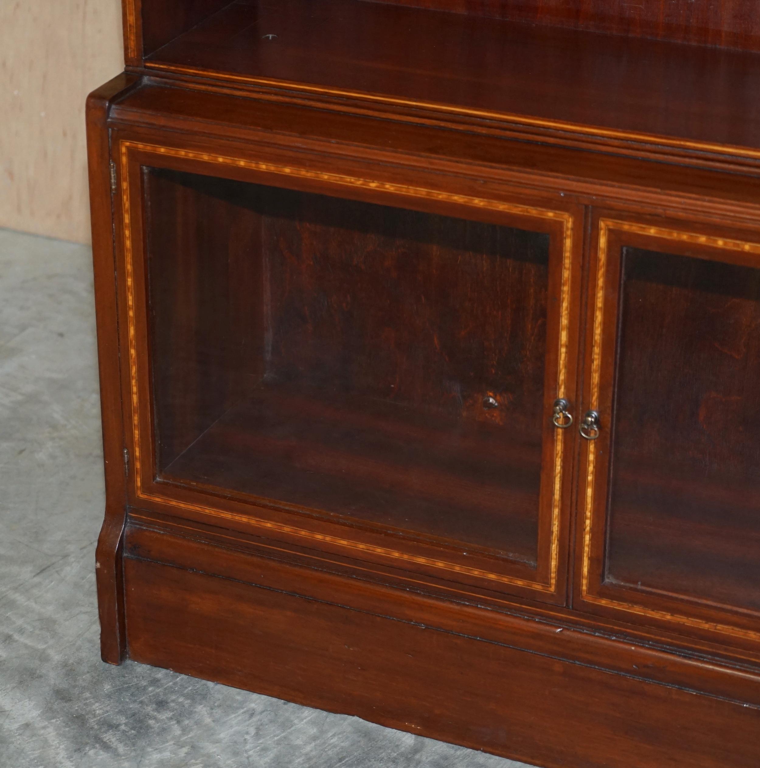 Antique Pair of William Baker Co Hardwood Satinwood & Walnut Legal Bookcases For Sale 9