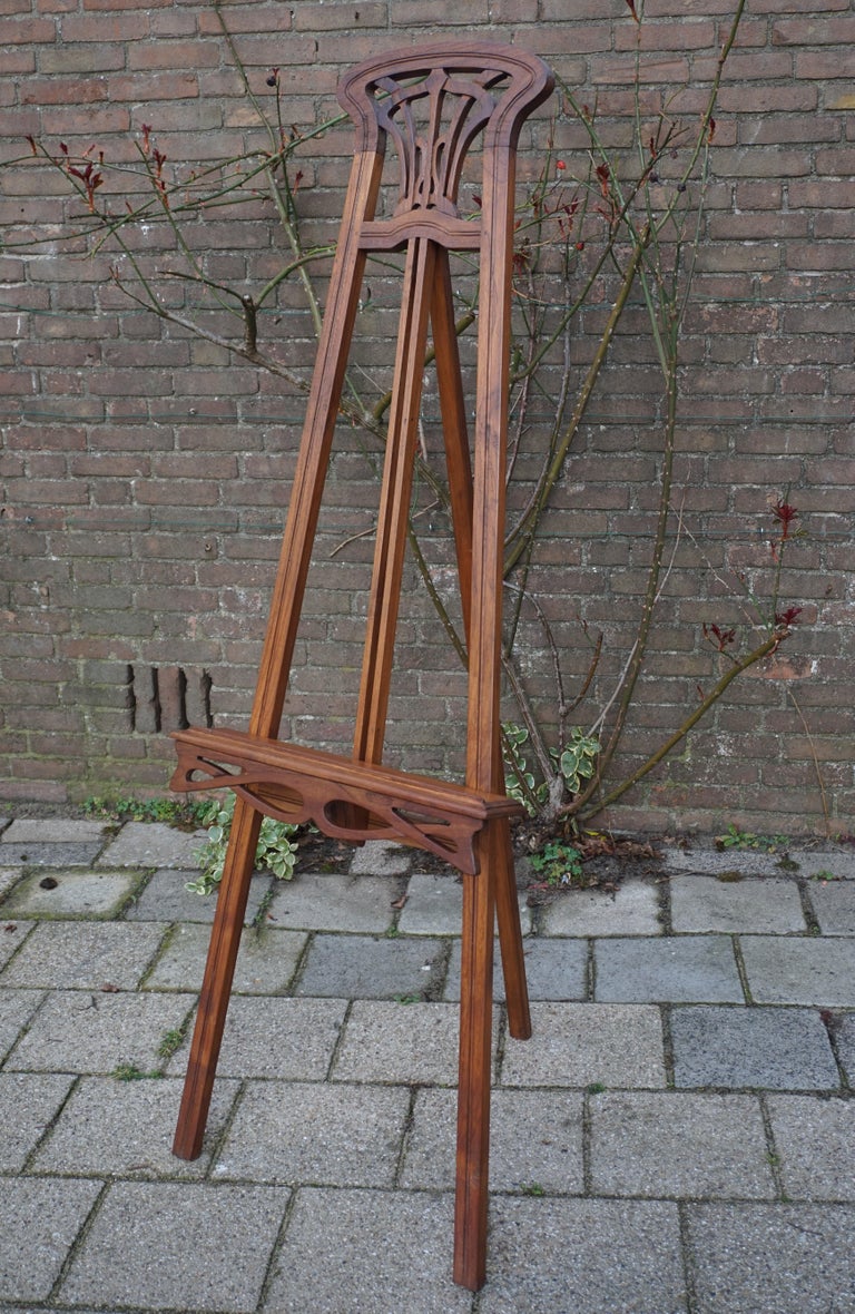 Antique Pair of Wooden Arts and Crafts Painting Easels / Gallery Display  Stand