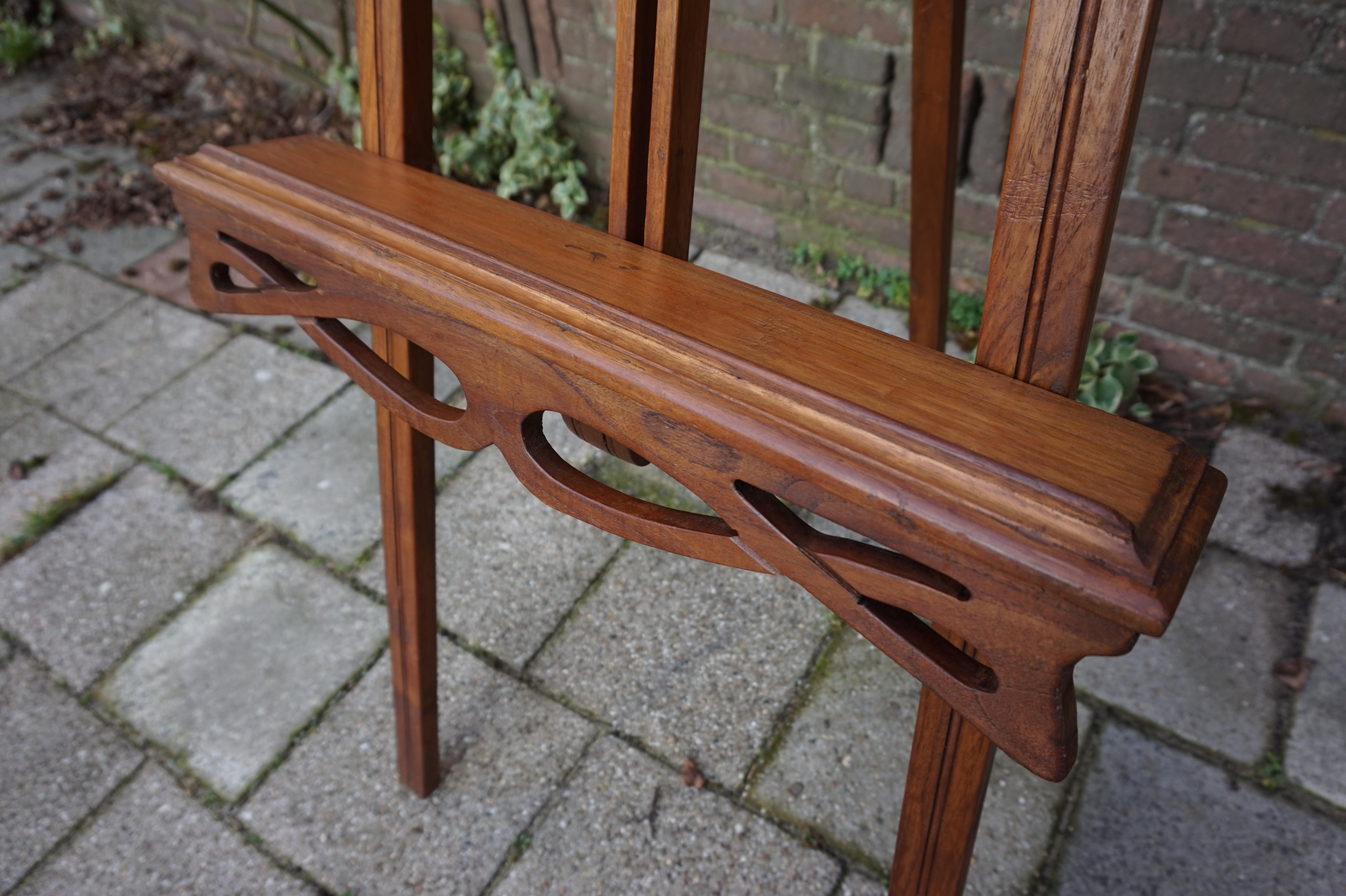 Antique Pair of Wooden Arts and Crafts Painting Easels / Gallery Display Stand 1