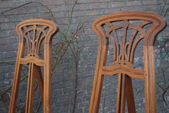 Antique Pair of Wooden Arts and Crafts Painting Easels / Gallery Display Stand