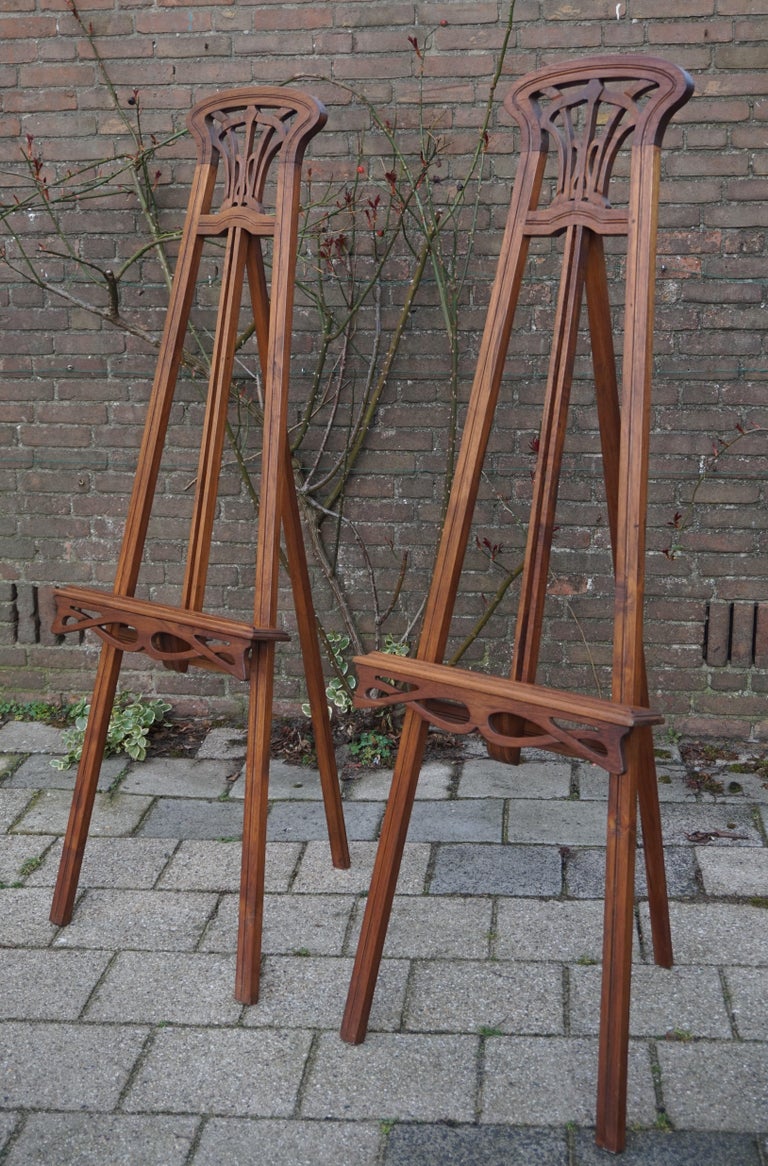Antique Pair of Wooden Arts and Crafts Painting Easels / Gallery