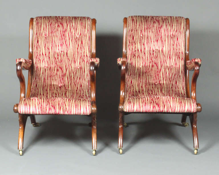 Antique Pair of XFrame Chairs For Sale at 1stDibs