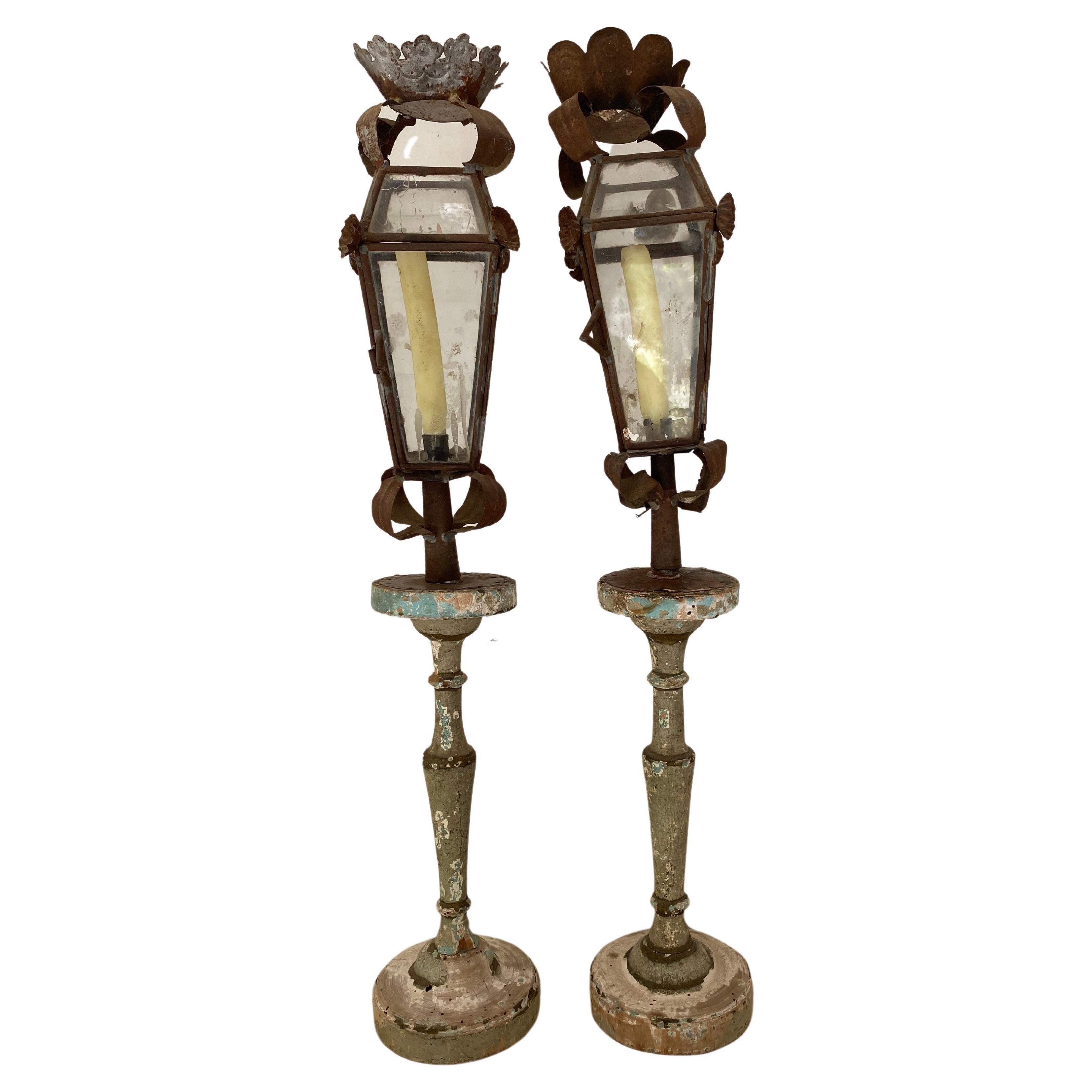 Antique Pair of XVIII Century Italian Lanterns