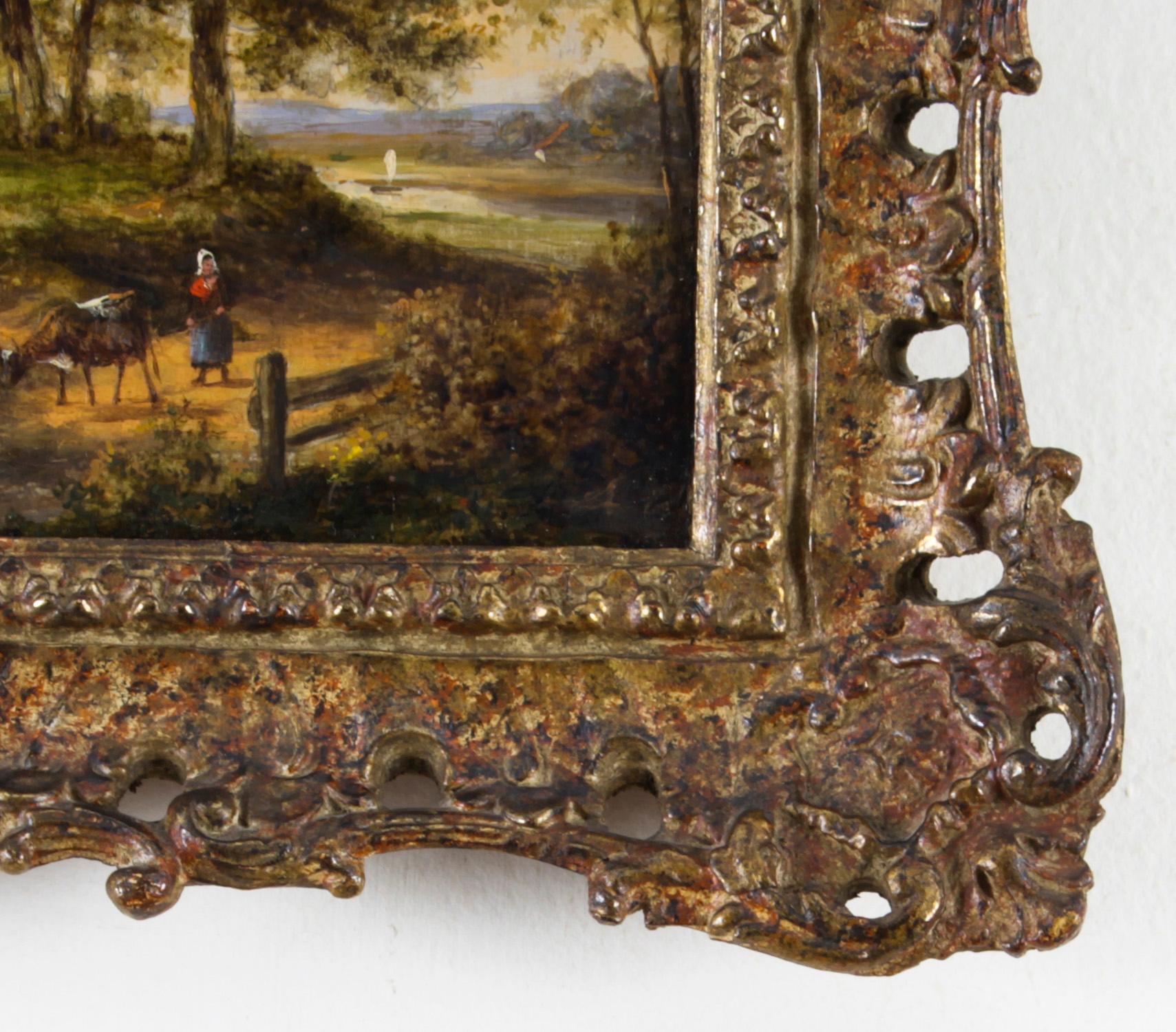 Paire de peintures anciennes à l'huile sur panneau de Jan Evert Morel 18ème siècle en vente 2