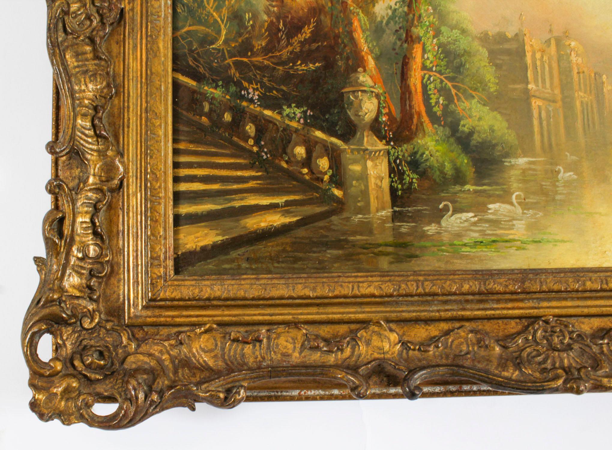 Paire de peintures vénitiennes sur toile anciennes de James Salt 19ème siècle 10