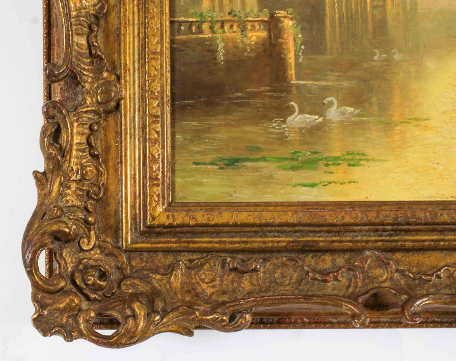 Paire de peintures vénitiennes sur toile anciennes de James Salt 19ème siècle 1