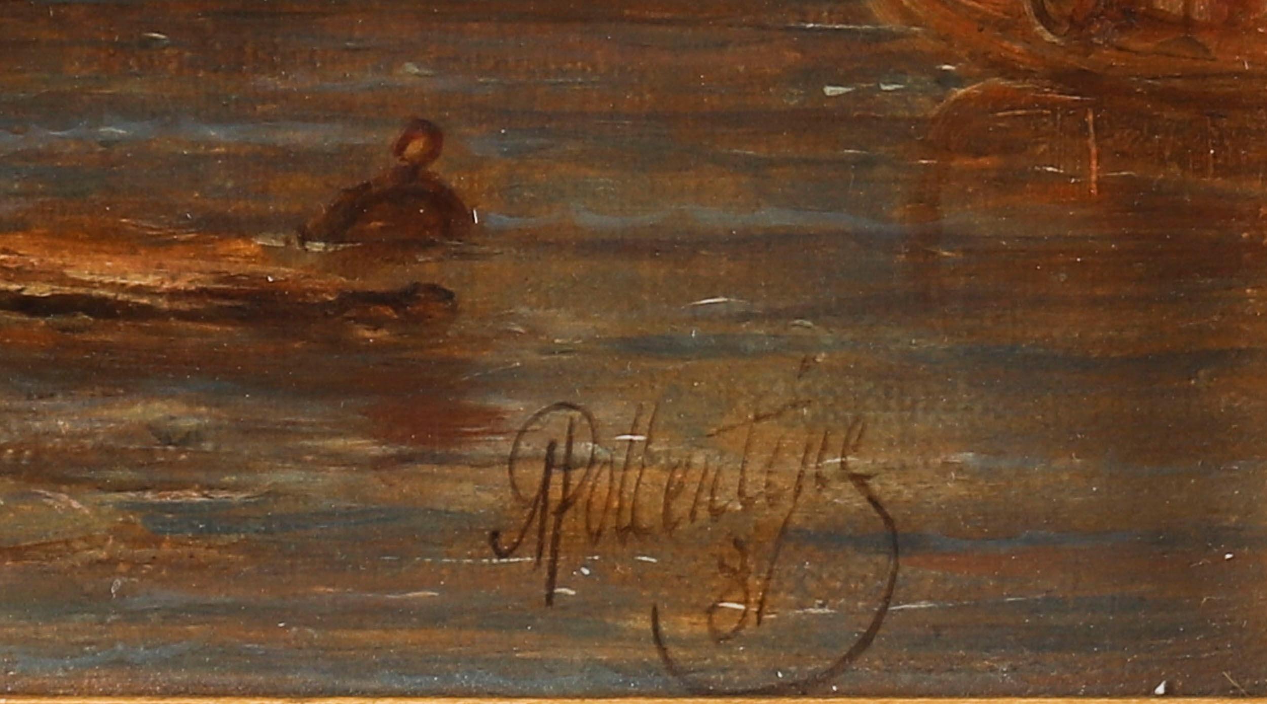Antique Pair Oil Paintings Doges Palace & Dogana Venice 19th Century For Sale 12