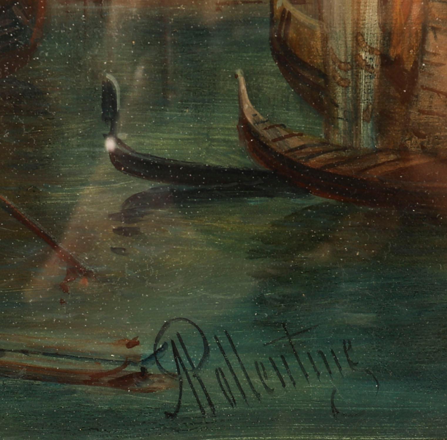 Antica coppia di dipinti a olio Canal Grande Venezia Alfred Pollentine XIX secolo in vendita 9