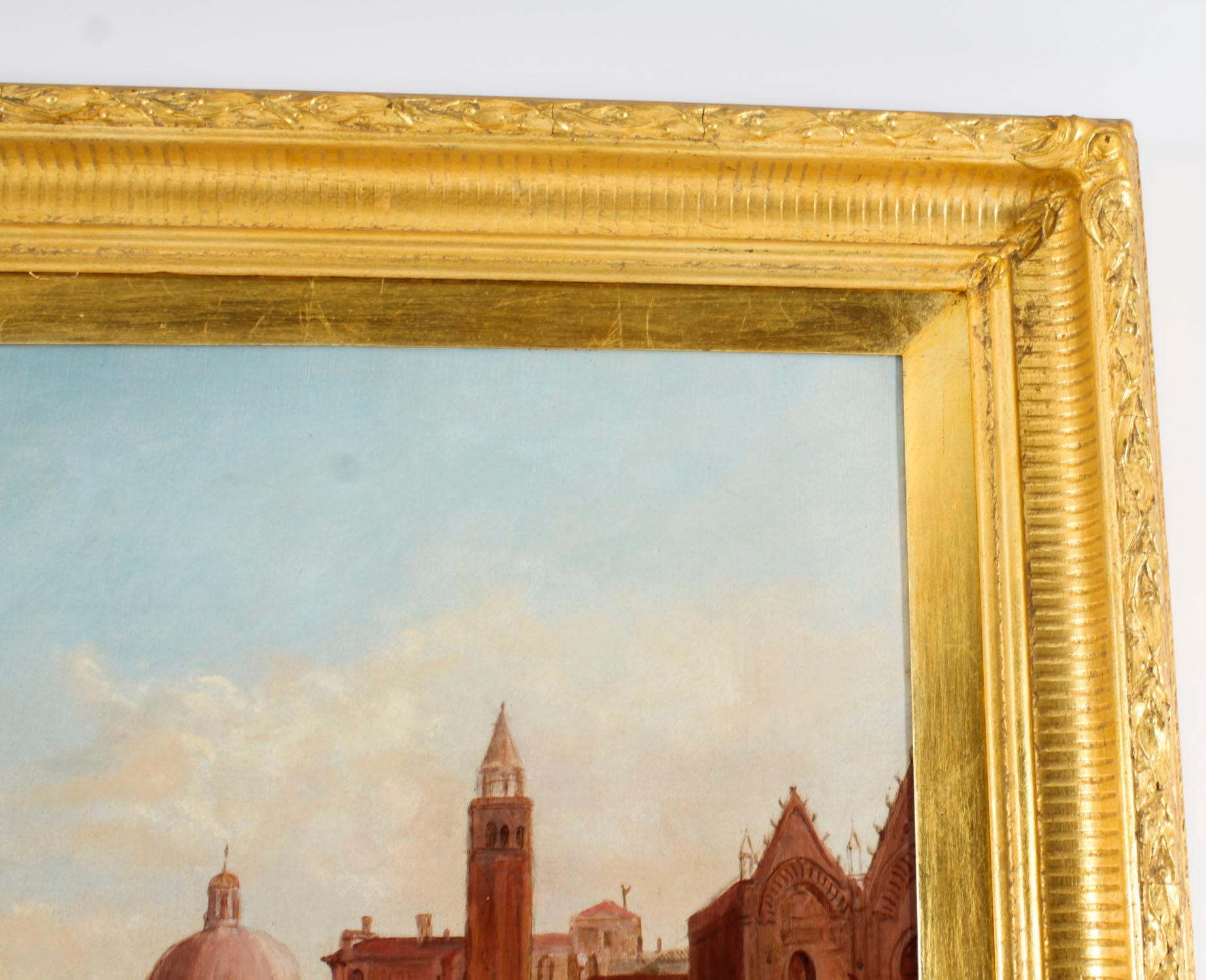 Antique Pair Oil Paintings Grand Canal Venice Alfred Pollentine 19th Century 12