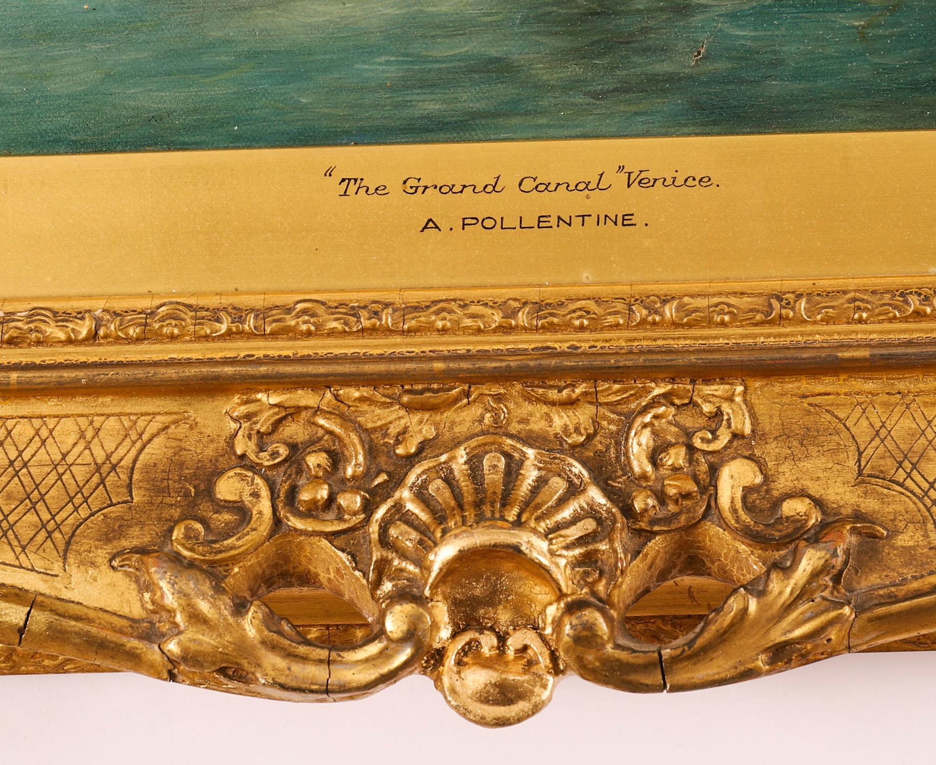 Antica coppia di dipinti a olio Canal Grande Venezia Alfred Pollentine XIX secolo in vendita 13