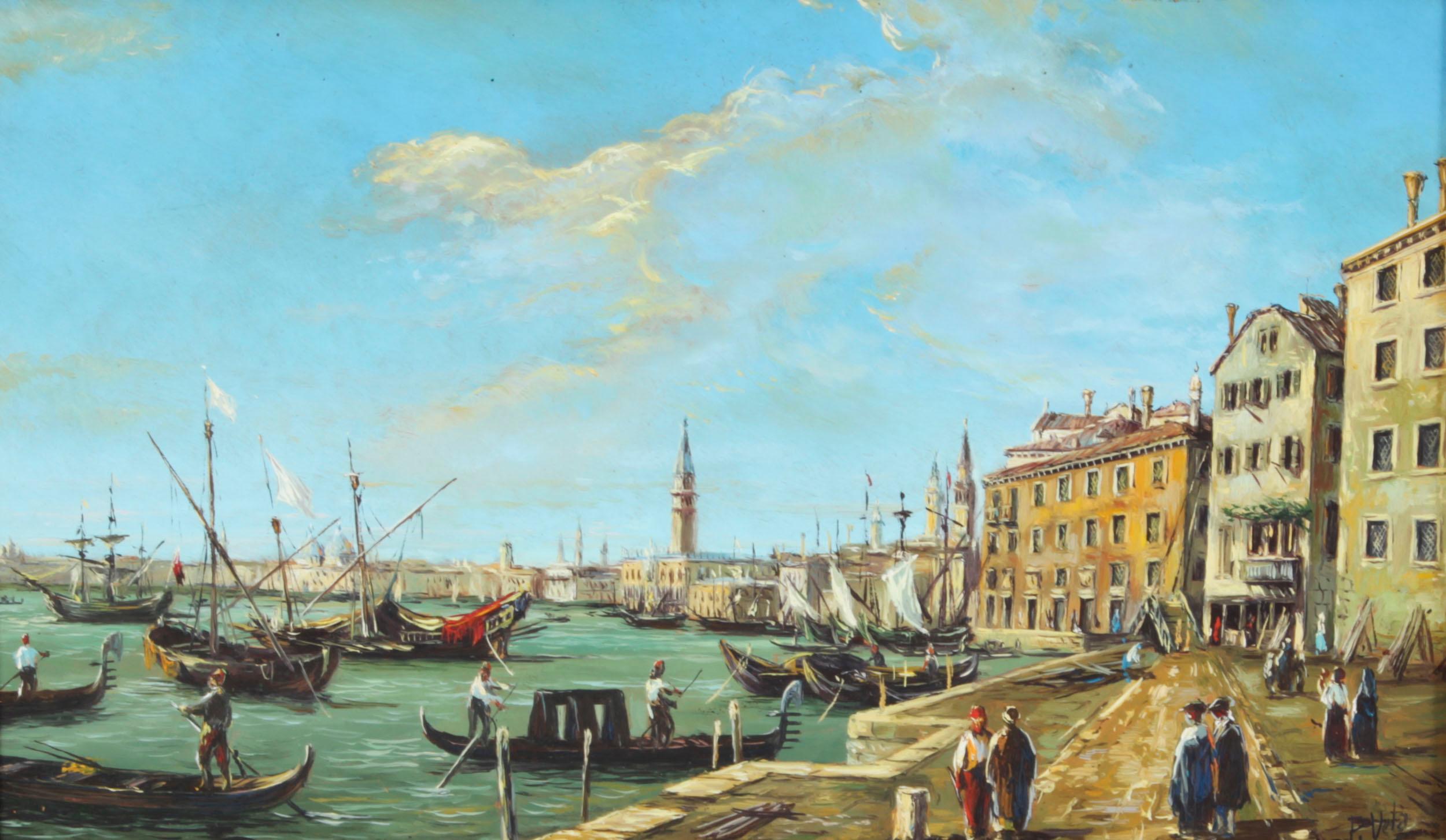 Antique Pair Oil Paintings of Venice Continental School 19th C In Good Condition In London, GB