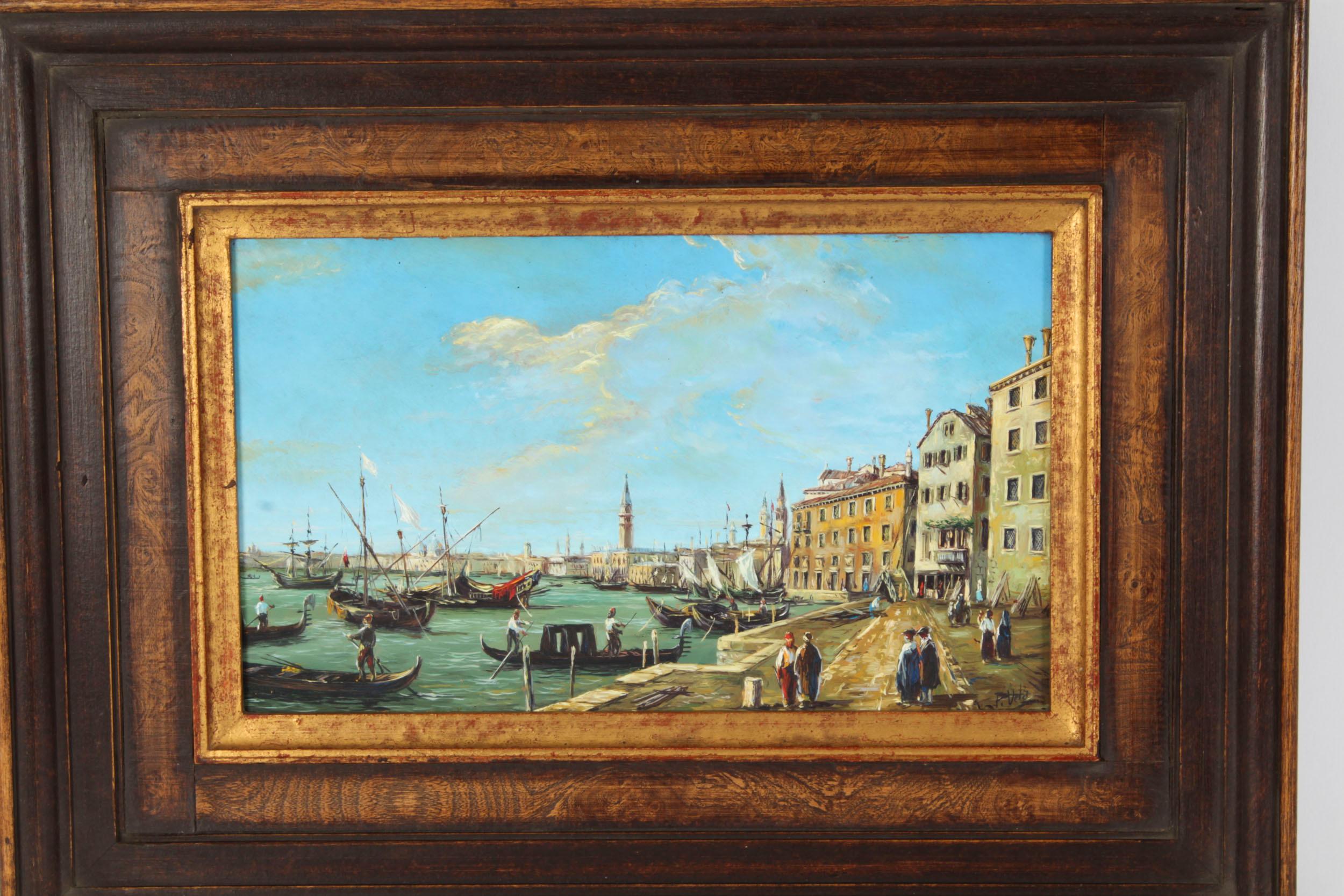 Late 19th Century Antique Pair Oil Paintings of Venice Continental School 19th C