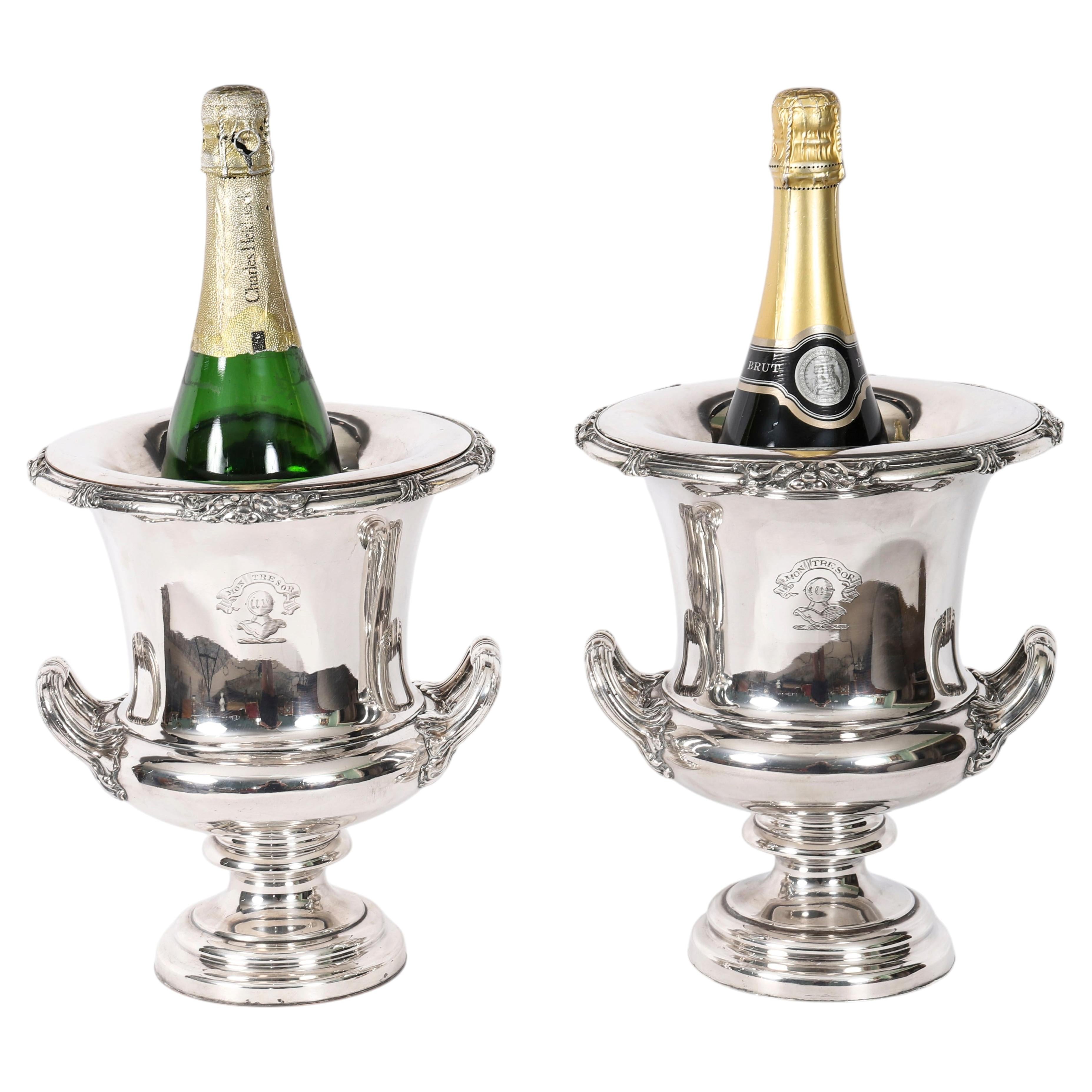 Antique Pair Old Sheffield George III Wine Coolers 18th Century
