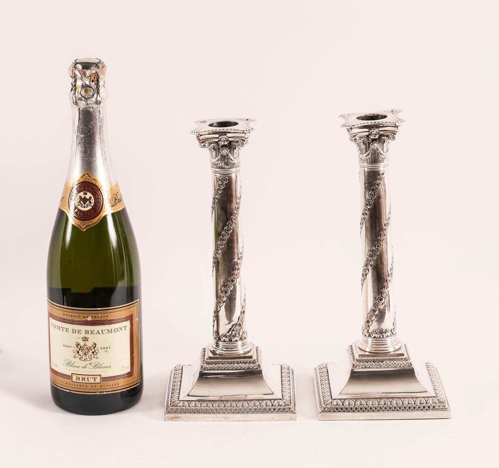 Antique Pair Old Sheffield Silver Plated Candlesticks 18th Century For Sale 7