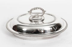 Antique Pair of Oval Entree Dishes Tureens and Covers, 19th Century