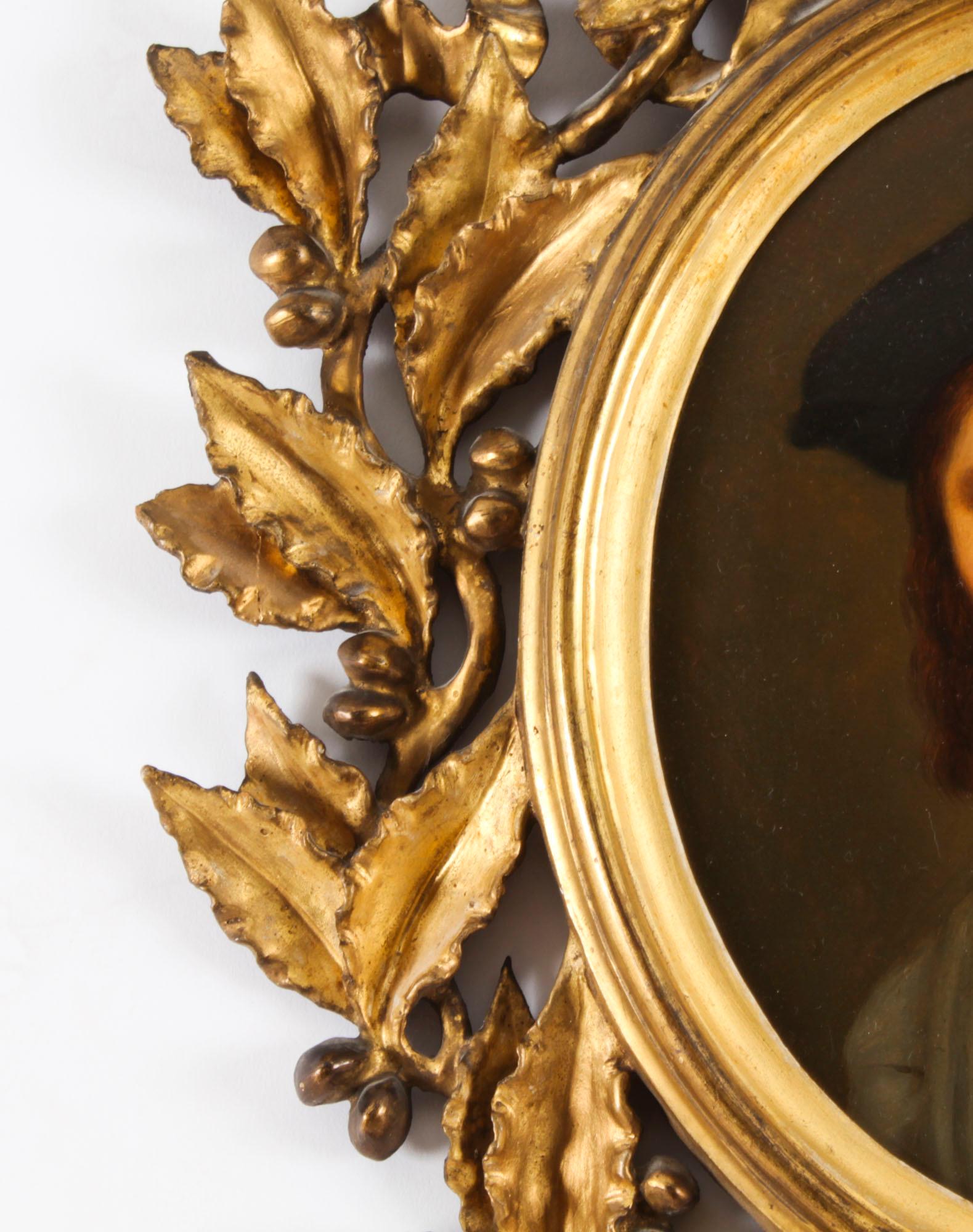 Antique Pair Oval Leonardo Da Vinci and Raphael Paintings Circa 1780 18th C 8