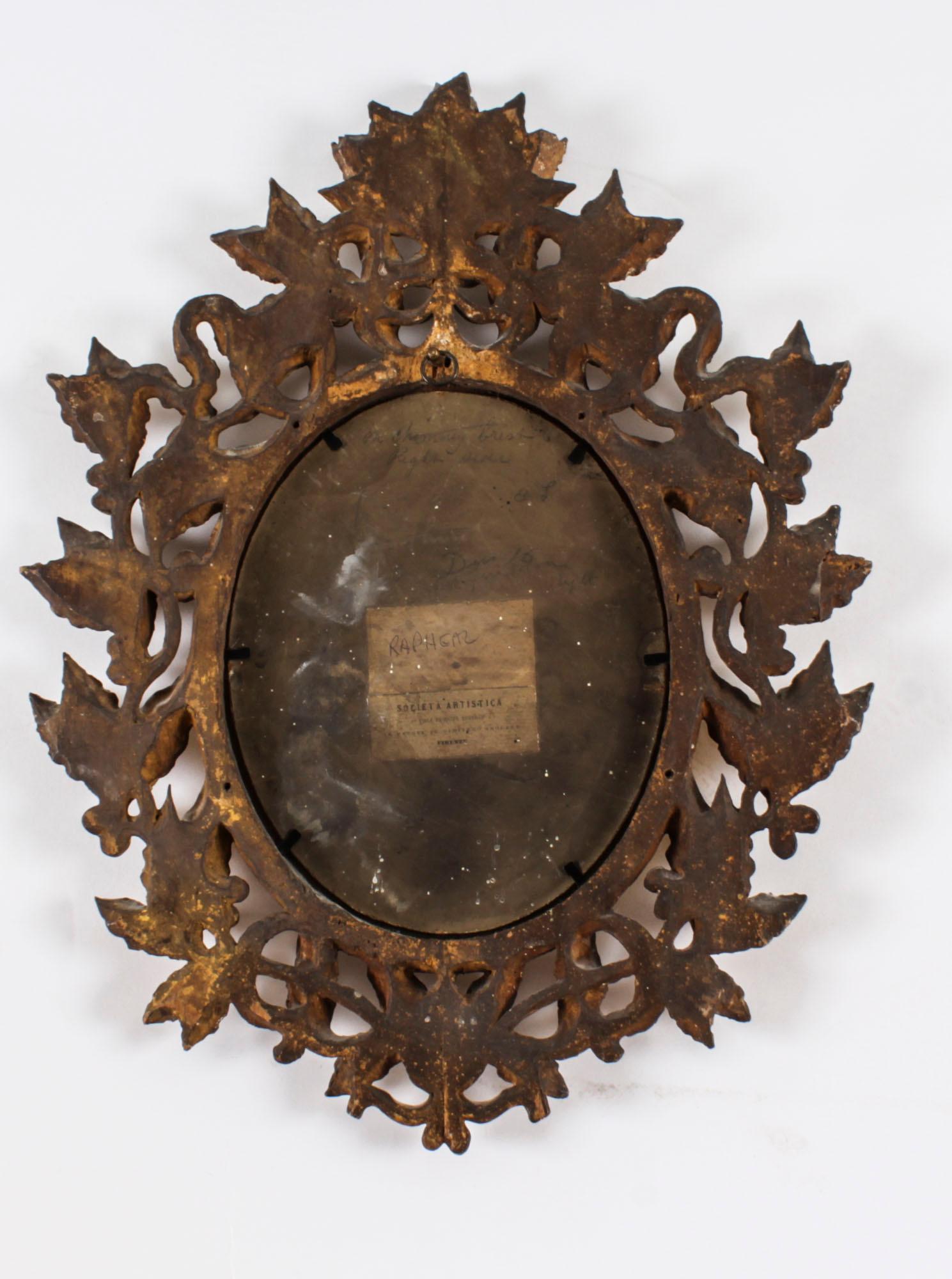 Antique Pair Oval Leonardo Da Vinci and Raphael Paintings Circa 1780 18th C 9