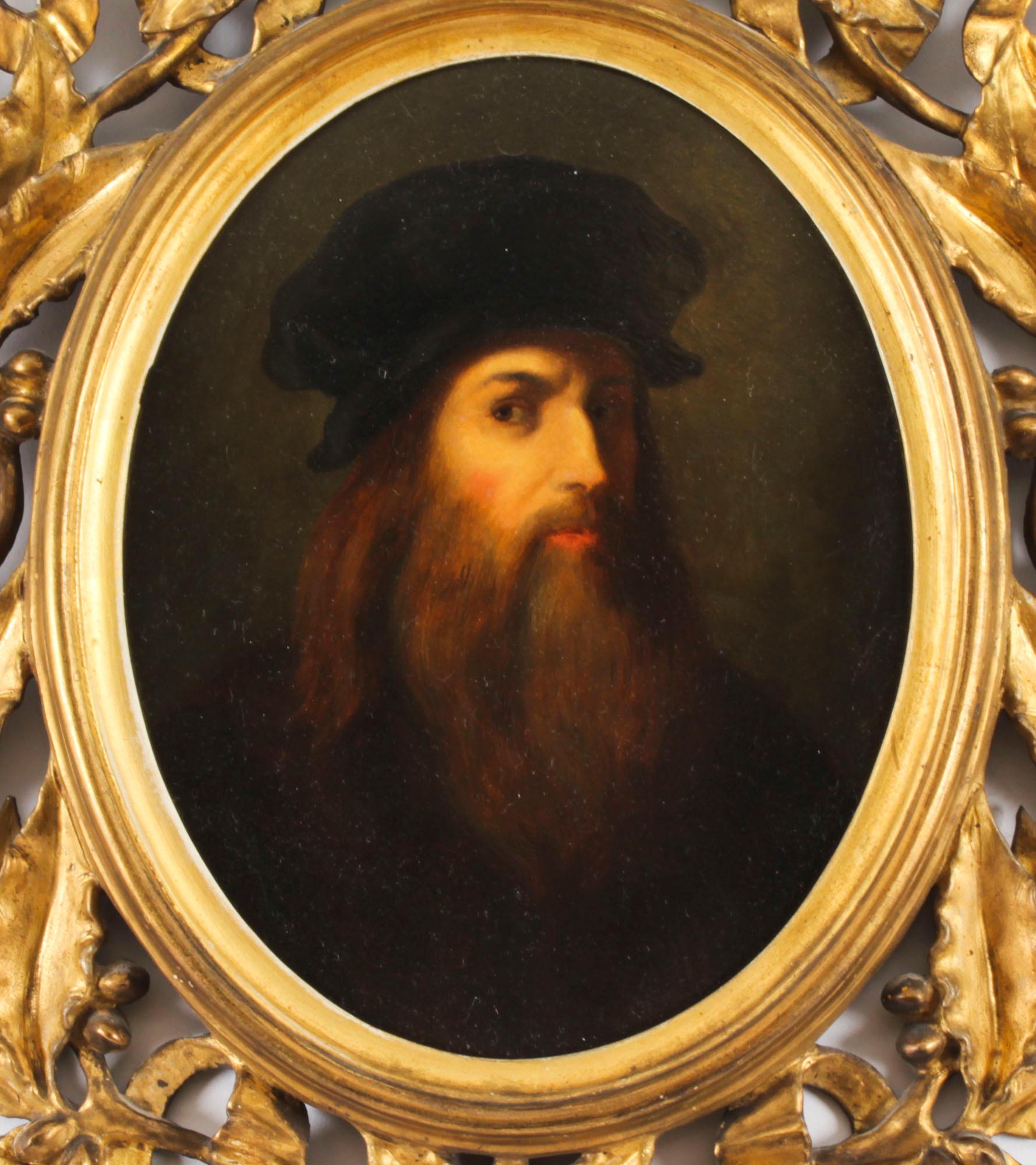 Italian Antique Pair Oval Leonardo Da Vinci and Raphael Paintings Circa 1780 18th C