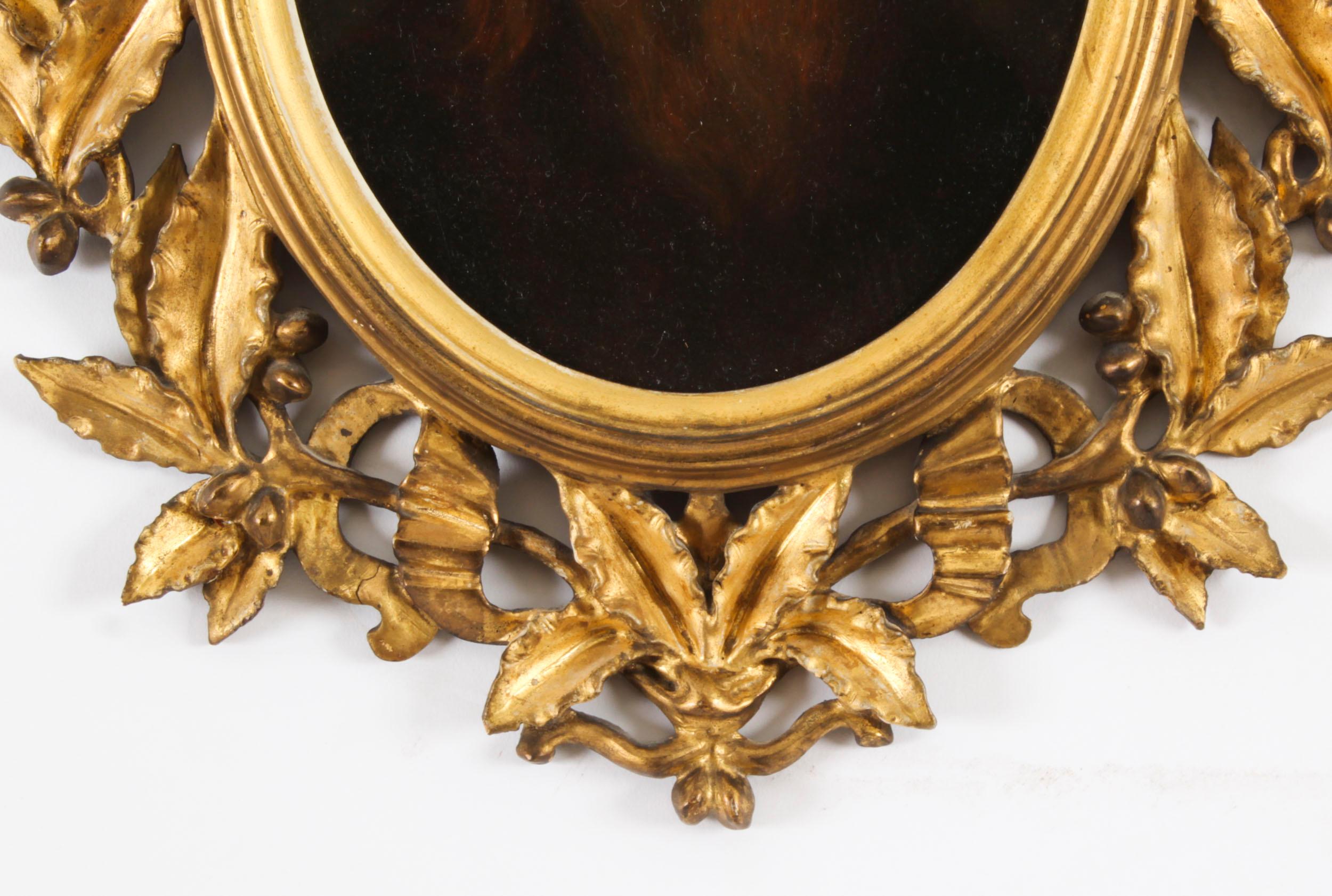 Late 18th Century Antique Pair Oval Leonardo Da Vinci and Raphael Paintings Circa 1780 18th C