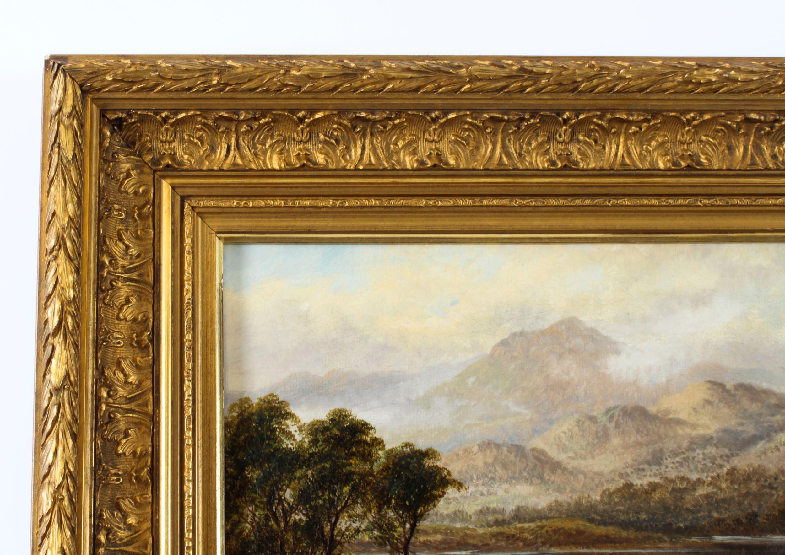Antique Pair Paintings Highland Cattle' William Langley 19th Century 11