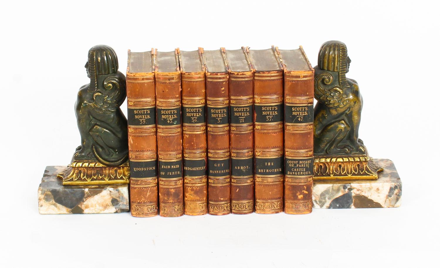 Antique Pair of Patinated Bronze Sphinx Library Bookends, 19th Century In Good Condition In London, GB