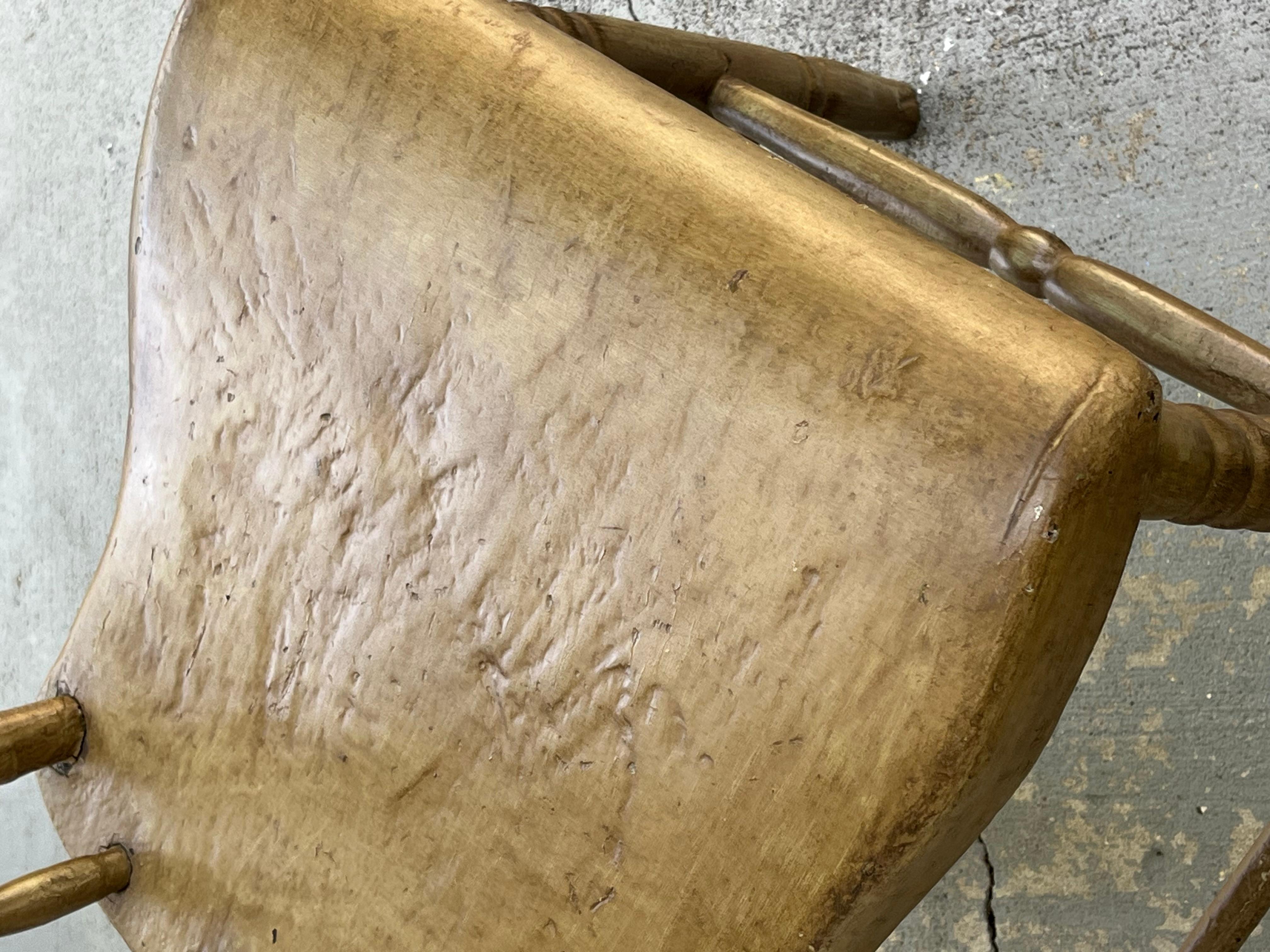 Antique Pair Pennsylvania Plank Seat Chairs, 19th Century. In Good Condition For Sale In Vero Beach, FL