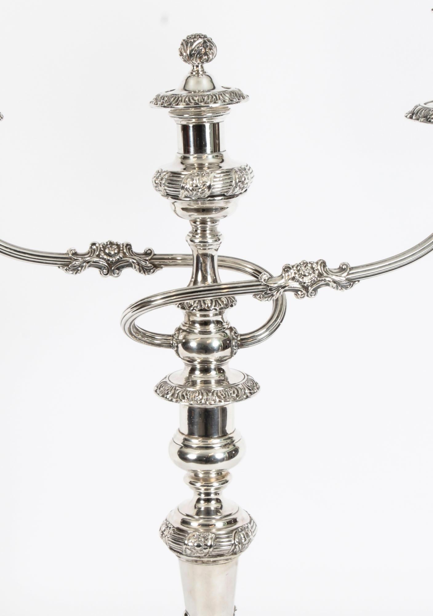 Early 19th Century Antique Pair Regency Old Sheffield Plate Candelabra, 19th Century