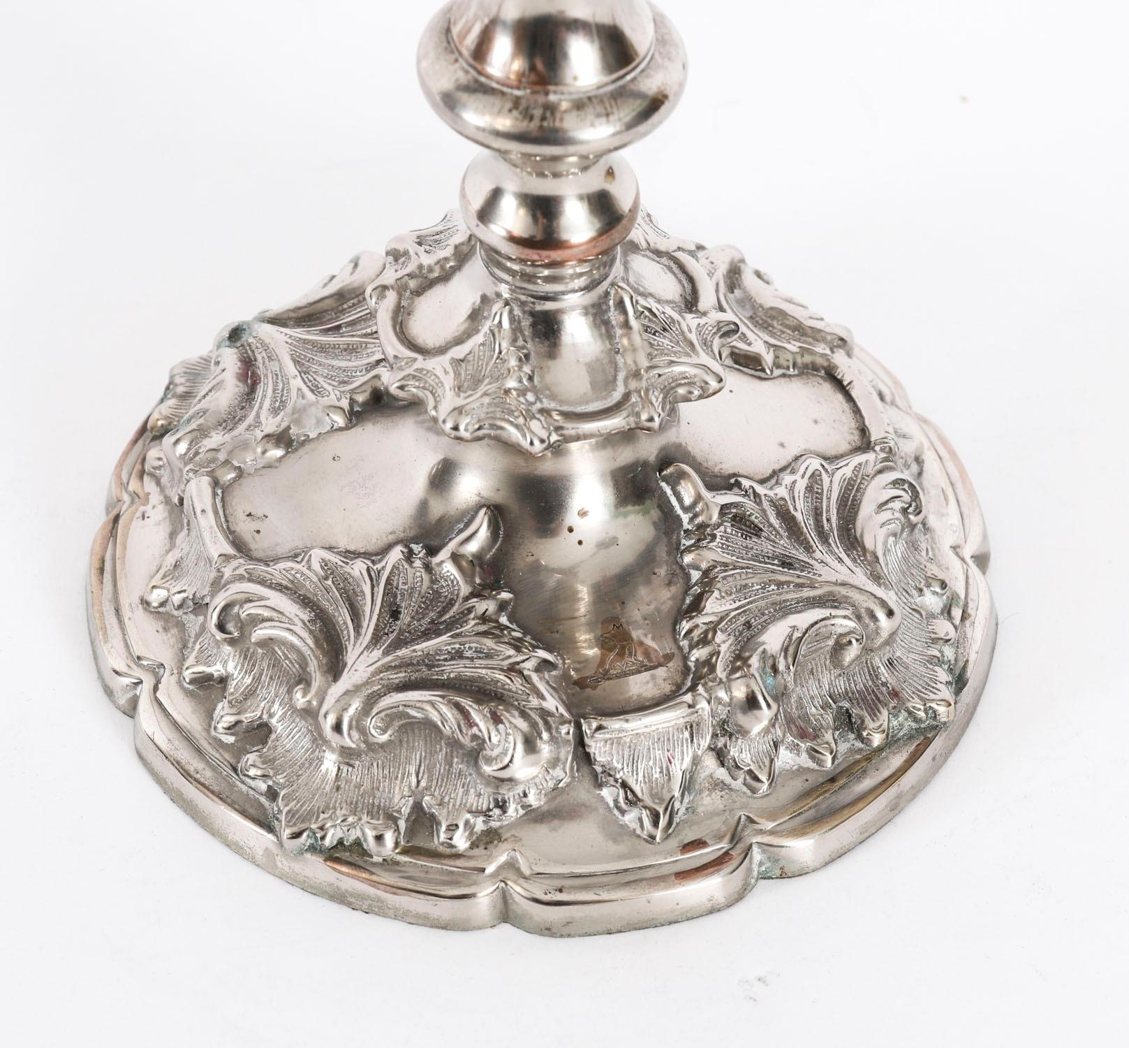 Coppia di candelabri antichi Regency Old Sheffield C1820 XIX secolo in vendita 6