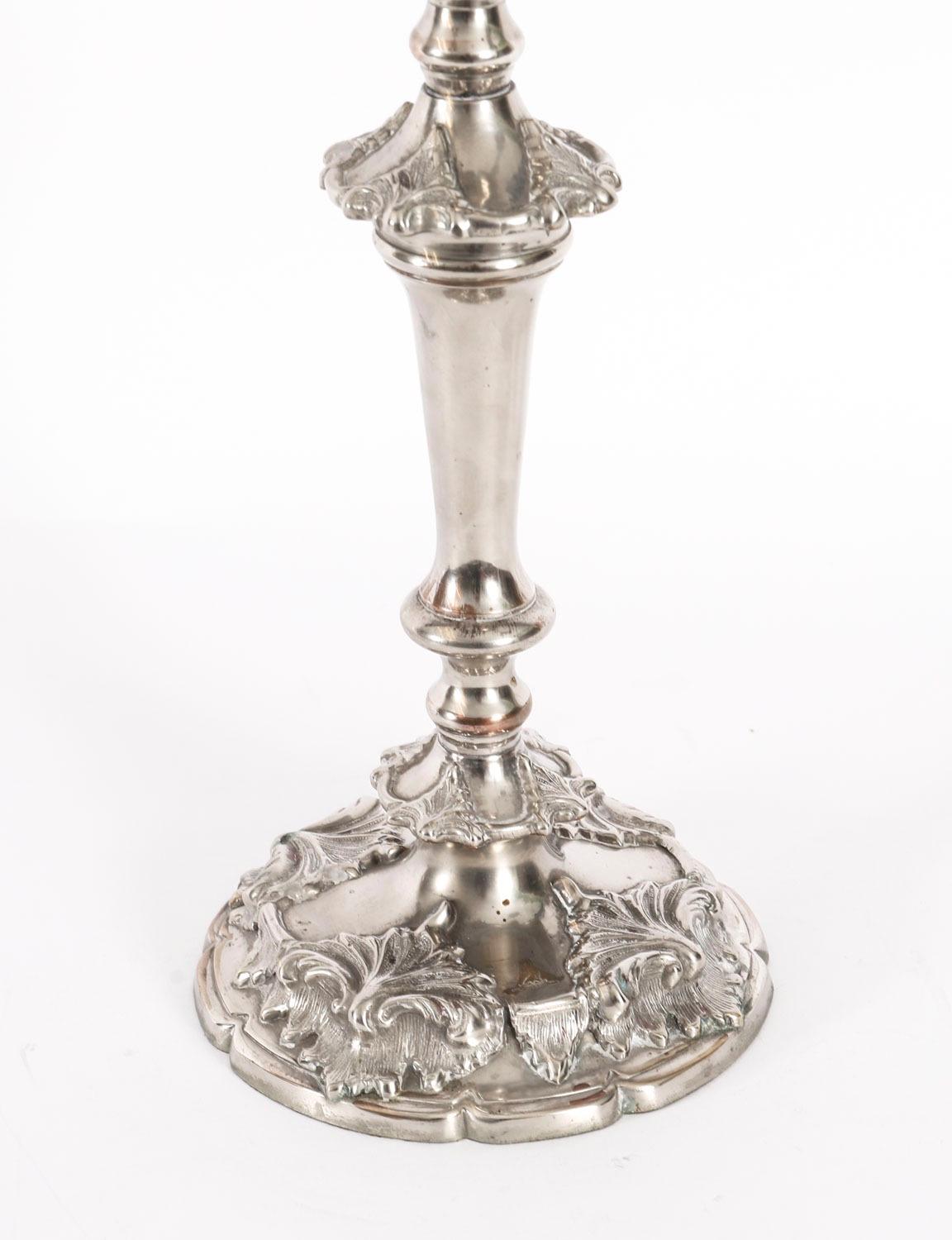 Coppia di candelabri antichi Regency Old Sheffield C1820 XIX secolo in vendita 8