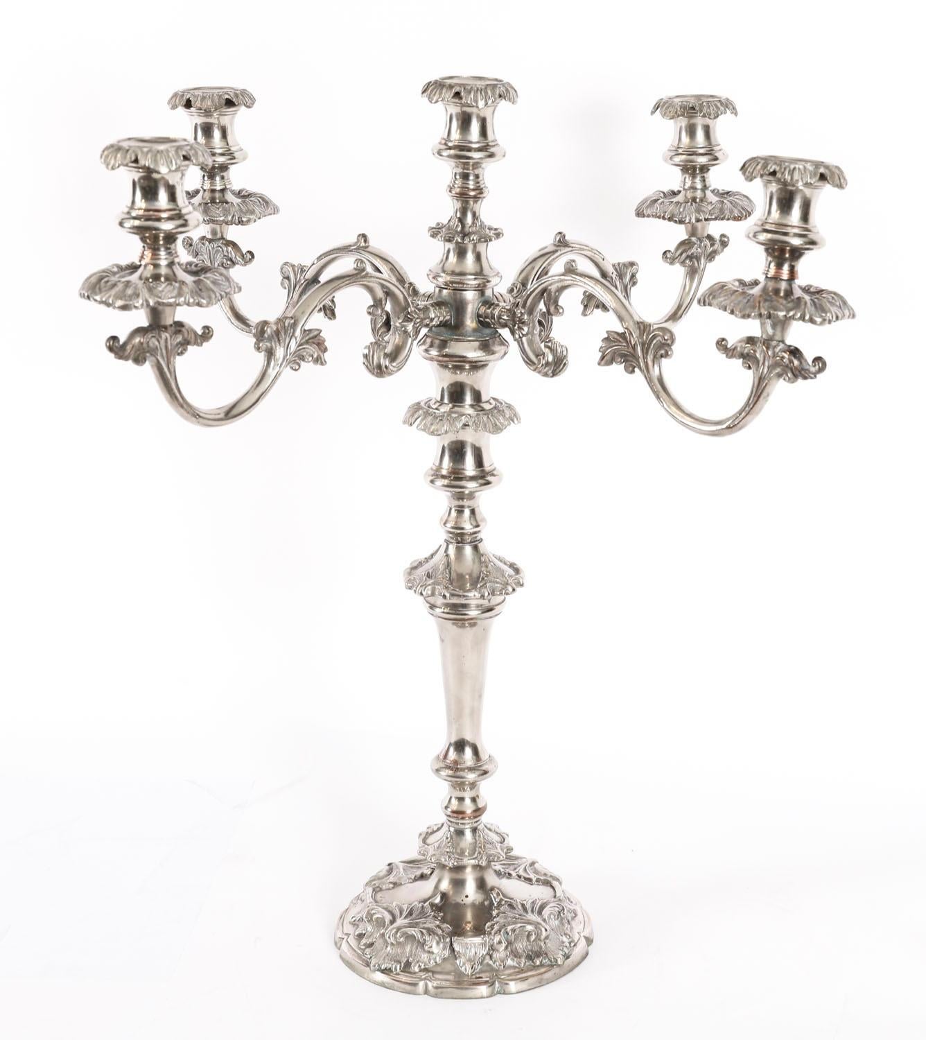 Inizio XIX secolo Coppia di candelabri antichi Regency Old Sheffield C1820 XIX secolo in vendita