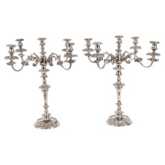 Antique Pair Regency Old Sheffield Plate Candelabra C1820 19th Century