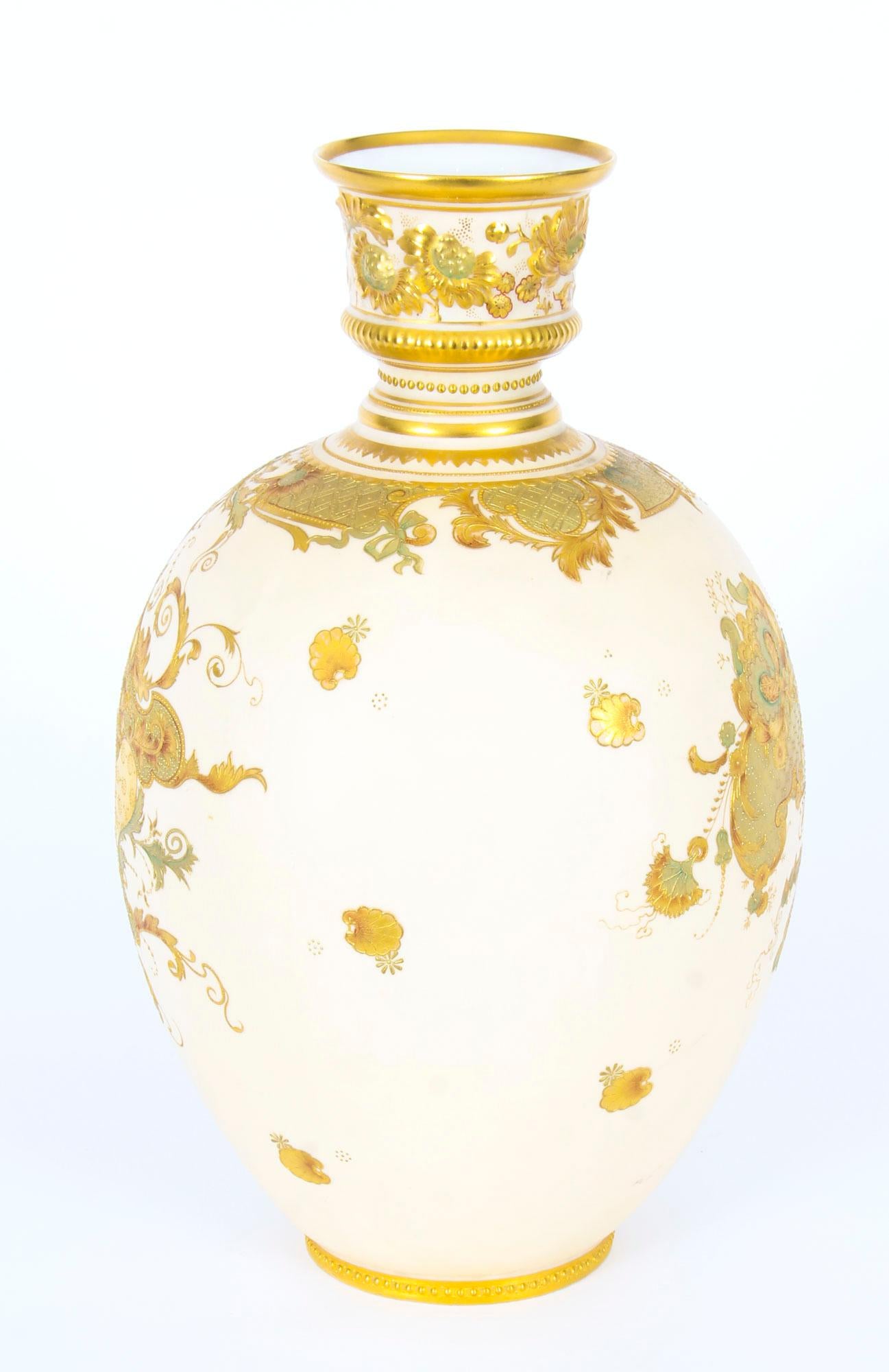 Antique Pair of Royal Crown Derby Blushed Porcelain Vases, 19th Century 5