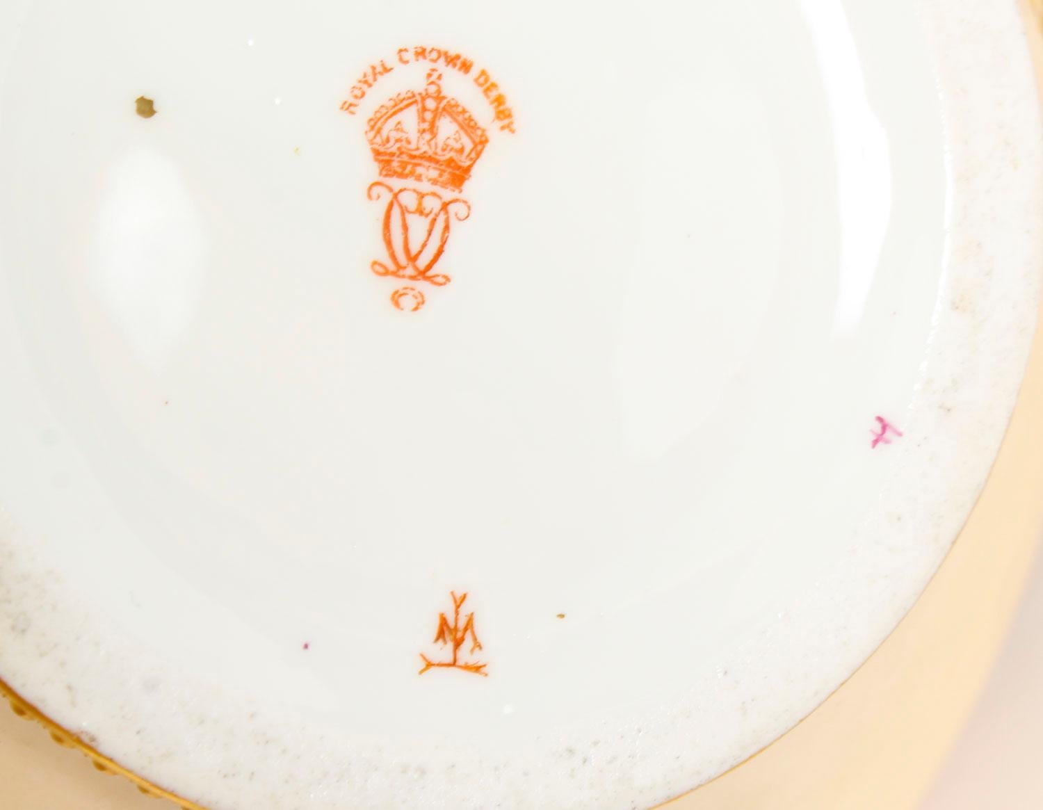 Antique Pair of Royal Crown Derby Blushed Porcelain Vases, 19th Century 8